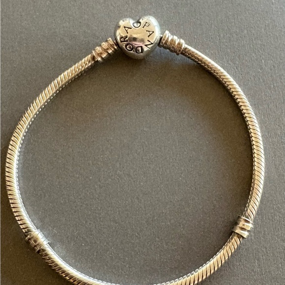 Pandora Moments Heart Clasp Snake Chain Bracelet Sterling Silver
